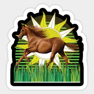 Pferd reitet in der Sonne richtigung Freiheit Sticker